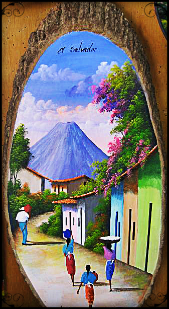 Painting on wood sold in La Palma, El Salvador