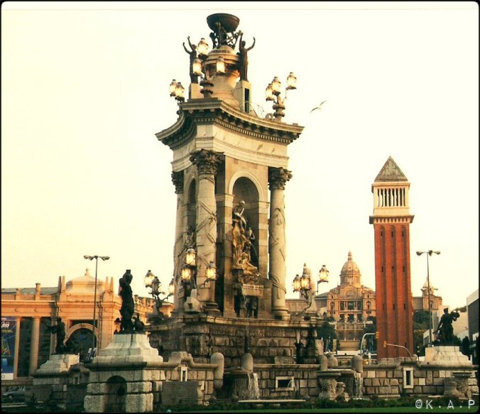 Plaça d'Espanya, Barcelona, Catalunya, Columns, square
