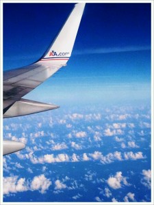 sky, aviation, American Airlines, wing, airplane, sky, blue sky