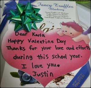 valentine's day, thank you note, sweet, teaching