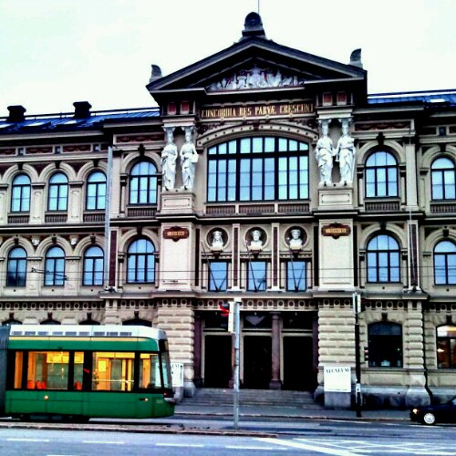 Atheneum museum, Helsinki, Finland, architecture, museum,  photography, travel, street car