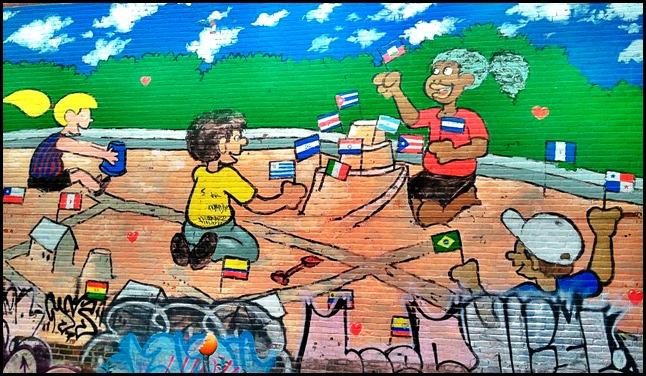 street art in Montreal, Latin American flags, Rosemont, mural, street art, urban art, montreal, quebec