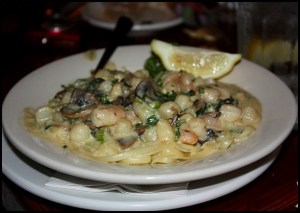 Seafood linguini, pasta, food, The Fishery Restaurant, Placida, Florida, FL, Charlotte Harbor and the Gulf Islands, restaurant, SWFL, Florida, Discover USA