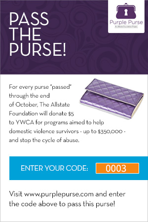 Virtual Purse, All State Foundation, Purple Purse, Purple Purse Logo, Pass It On, Domestic Violence Awareness Month