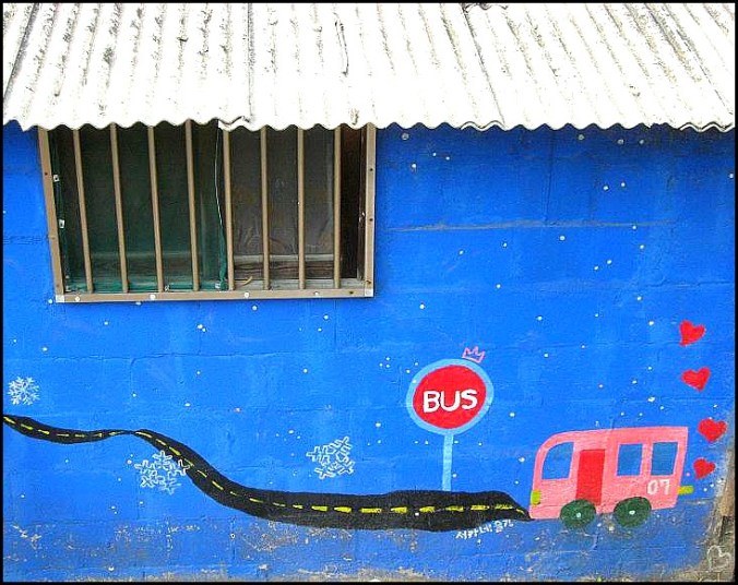 Gaemi Maeul, Ant Village, Seoul, South Korea, Art, colorful wall, photography, background, view, painting