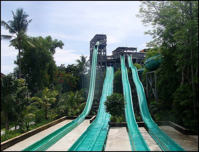 Waterbom Park Slides, water slides, Bali, Indonesia, SE Asia, fun, amusement, family travel, day trip