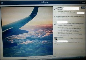 stolen image, airplane wing, Instagram