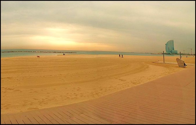 La Barceloneta, beachside, beach, Barcelona, Catalunya, Spain, view, travel
