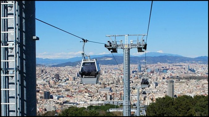 Montjuïc, Cable Car, Barcelona, Spain, Catalunya, view, travel