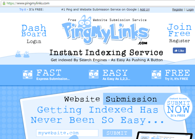 Want to get your site or latest blog post indexed fast? Then check out PingMyLinks Website Submission Site!