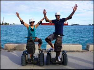 Justin and Lauren, bloggers, Segways, Nassau, Bahamas, travel, photography