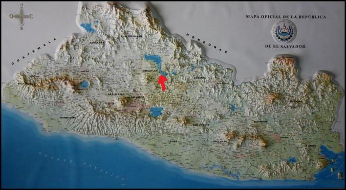 map, mapa, El Salvador, Centro America, Central America, Relief map