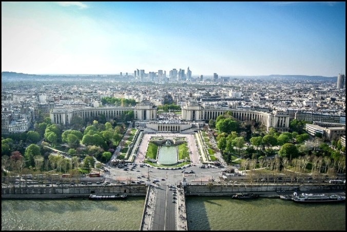 View of Paris, France from the Eiffel Tower.
