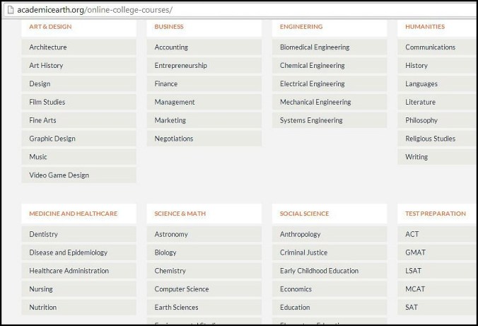 Academic Earth, free online, education, education site, learning