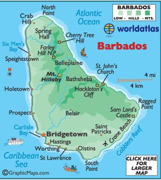 map, Barbados Map, Barbados, travel, reference