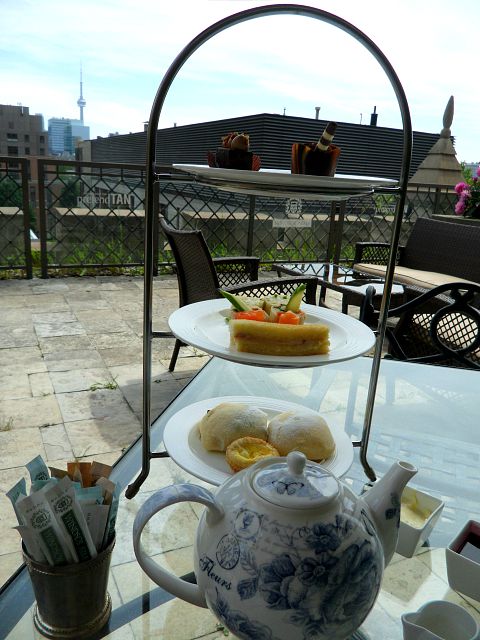 Toronto, Ontario, Windsor Arms, hotel, spa, afternoon tea, terrace, view, skyline, stand, tea pot, photography, TS76