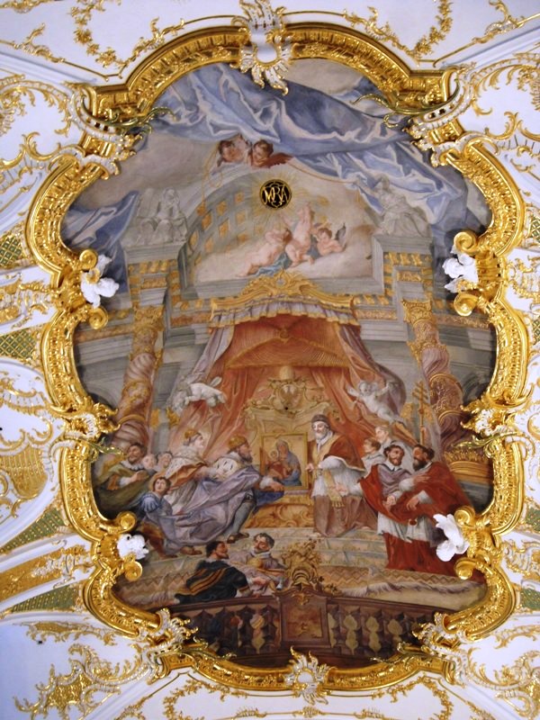 art, art on ceiling, mural, fresco, Alte Kapelle, Regensburg, Germany, Deutschland, photography, TS76
