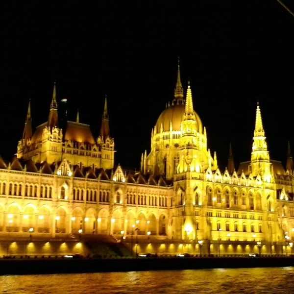 Viking River Cruises, night tour, Hungarian Parliament, Budapest, Hungary, TS76
