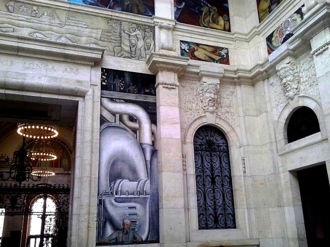 West Wall, Diego Rivera, Detroit Institute of Arts, DIA, Detroit Industry Murals, frescoes, art, Rivera Court, Detroit, Michigan, USA, TS76