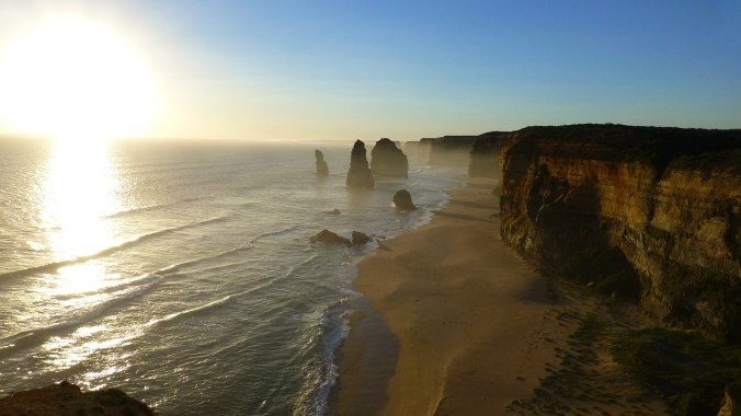 12 Apostles rock formations along Ocean Road in Victoria, Australia.