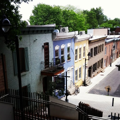 Pastel-hued buildings close to Downtown Montreal