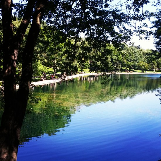 An oasis in the urban jungle. Lafontaine Park in Montreal, Quebec, Canada.