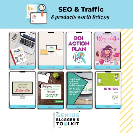 Do you want to learn more about SEO, Search Engine Optimization, use it properly in order to grow your blog traffic? These incredible products are rich in information, offer tried and tested SEO tips and tricks and will help you drive traffic back to your website. Offered in The Genius Blogger's Toolkit 2019 bundle! #SEO #SEOforblogging #bloggingtips #bloggingforbeginners #bloggingforbusiness #bloggers #growyourblog #socialmedia #socialmediatips #growthhacks #drivetraffic #afflink #affiliate